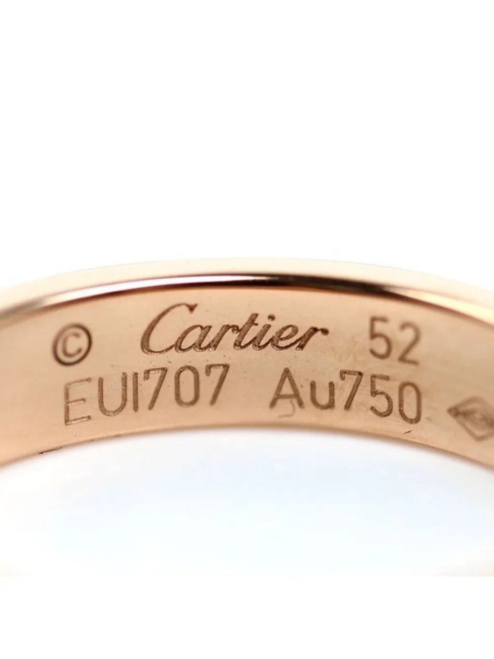 Cartier 18K Pink Gold Mini Love Diamond Ring 52 Vintage